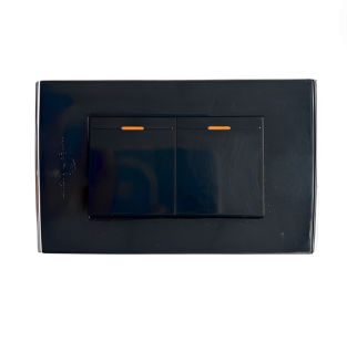 INTERRUPTOR DOBLE CONM MICHELL NEGRO