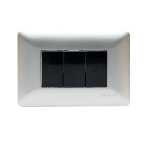 INTERRUPTOR TRIPLE CONM NEGRO SILVER