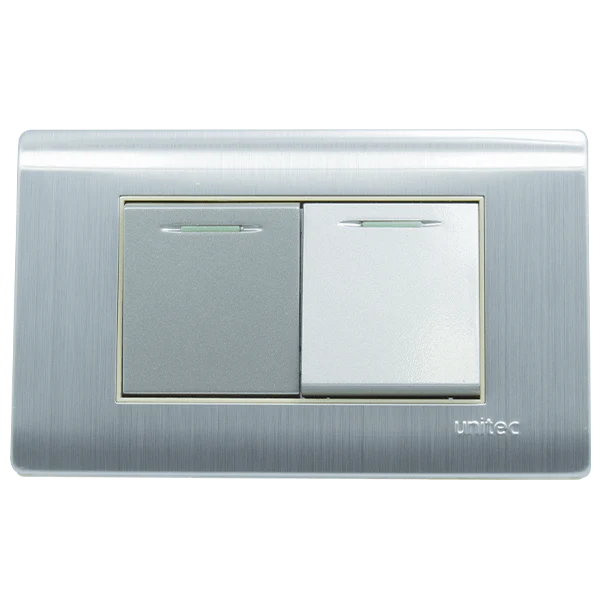 INTERRUPTOR DOBLE ACERO INOX