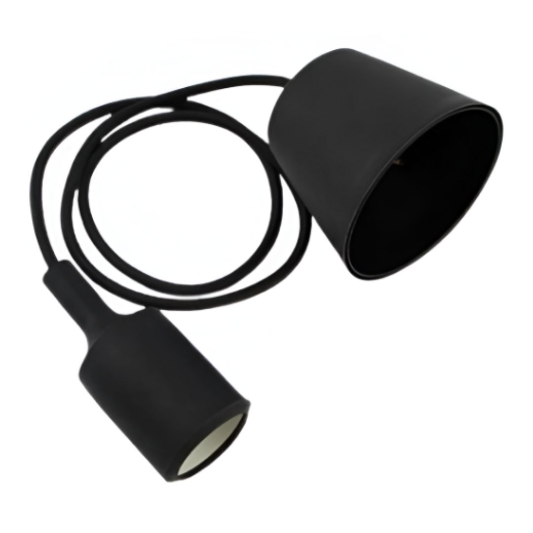 PORTALÁMPARA PLÁSTICO NEGRO