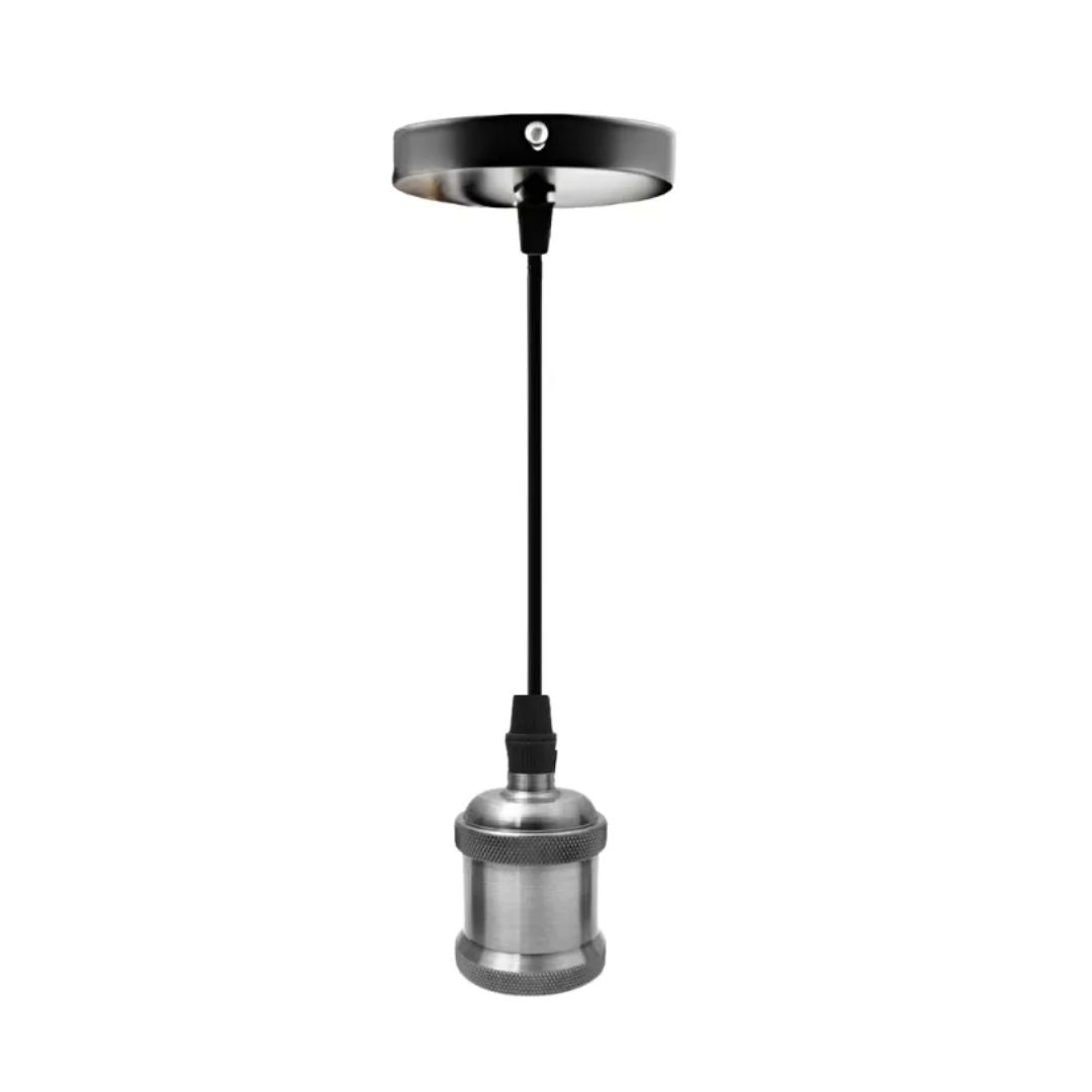 PORTALÁMPARA COLGANTE E-27 PLATEADO